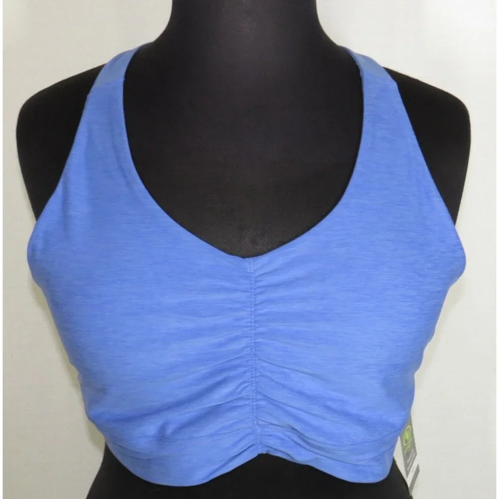 Athletic Works Blue Ruched Front Sports Bra